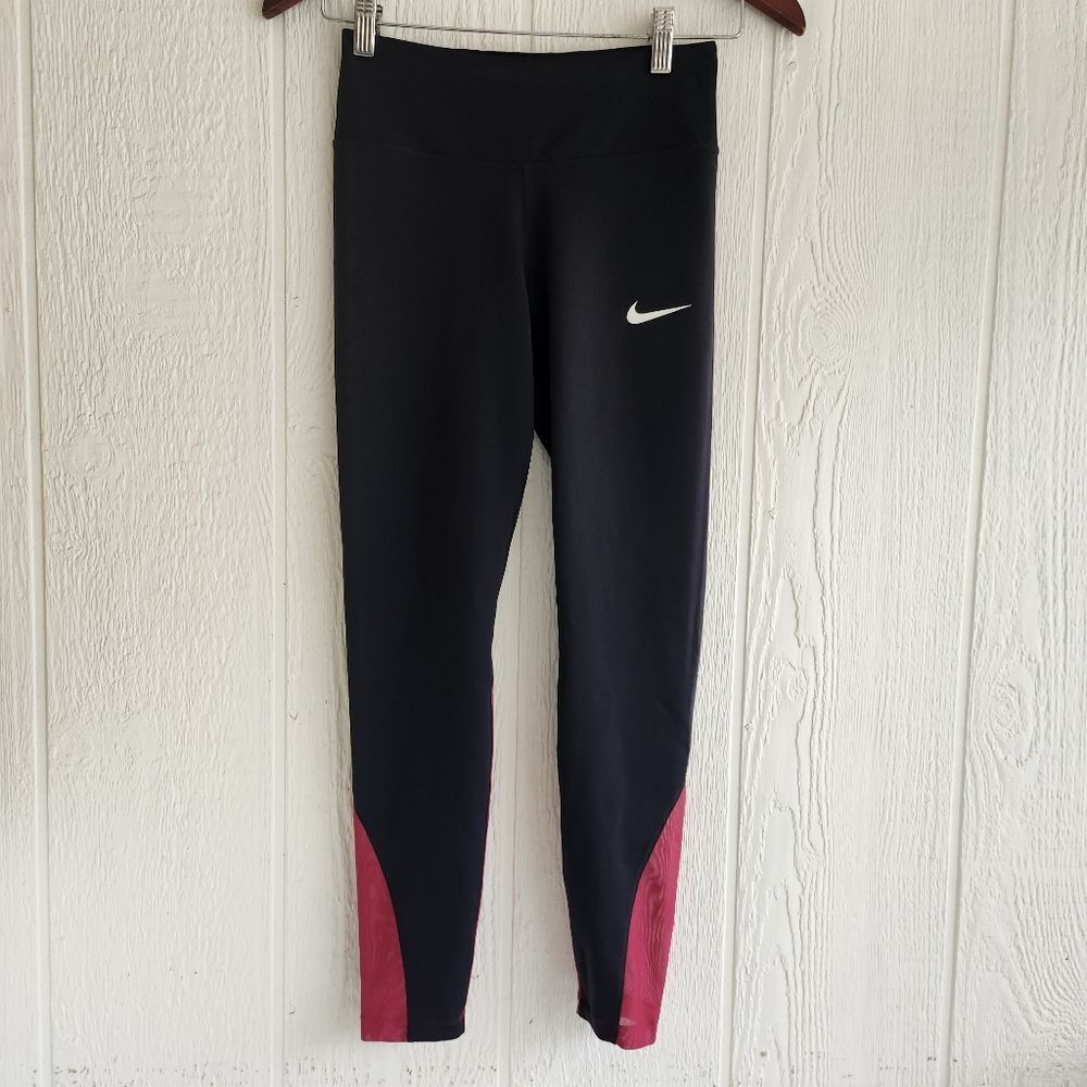 Nike Dri-fit Black And Red Leggings